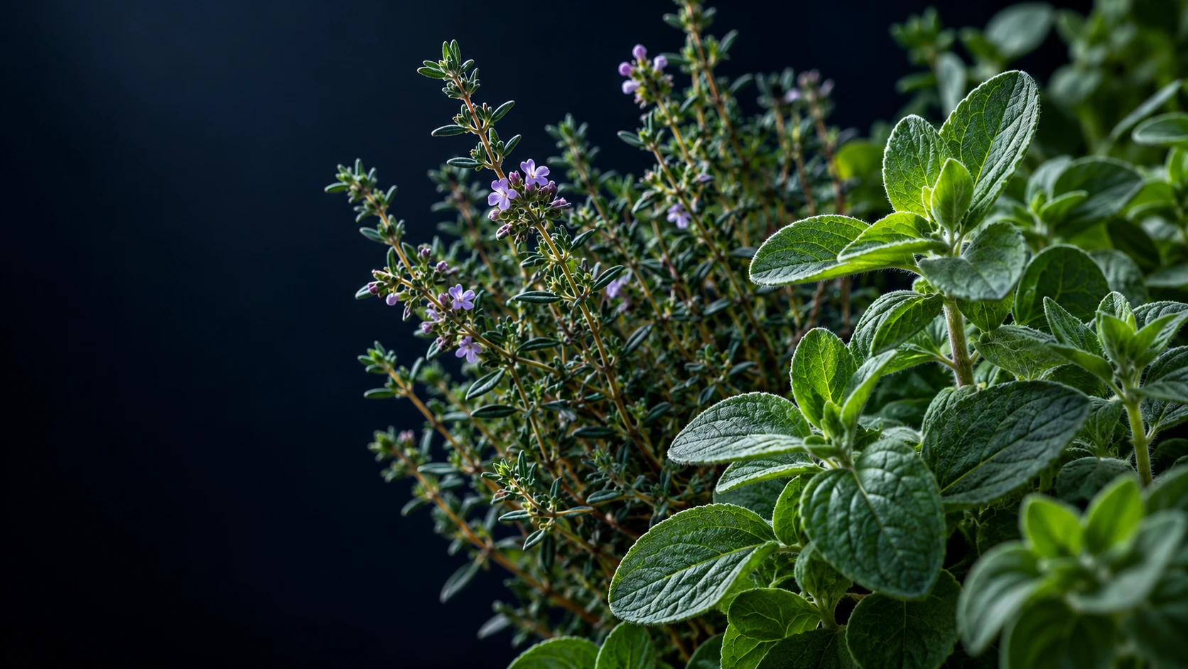 Thyme and oregano botanical platform visual